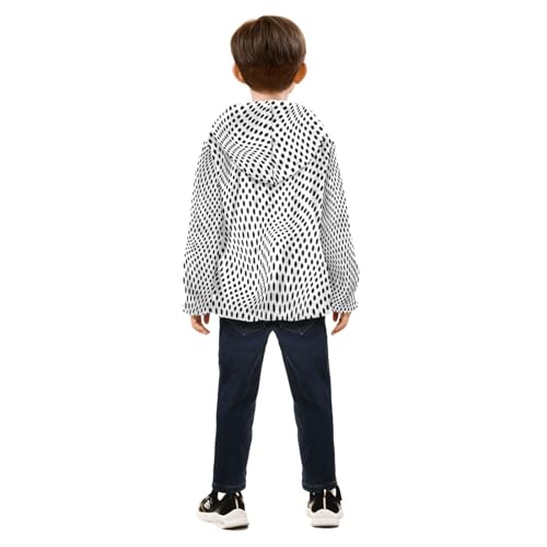Polka Dot Black Textures Toddler Jackets for Boys Winter Outerwear Kids 3T-10T4