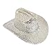 RIAH FASHION Women's Classic Fedora Hat Sparkly Glitter Sequin - Western Cowboy Cowgirl Cosplay Party Costume (US, Alpha, One Size, Silver)