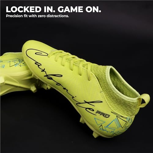 Image of Nivia Carbonite 7.0 pro Football Studs for Men, PVC Synthetic Leather Upper, High Shear Strength TPU Sole, Knitted Collar Rib