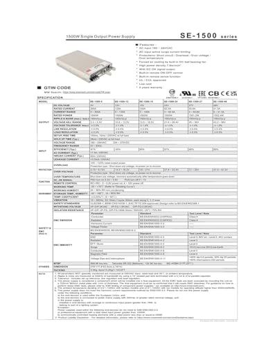 Alimentation SE-1500 transformateur AC DC 1500W pour machine cnc