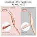 Pretty memory Upgraded Lash Applicator Tool with Comb, 2-IN-1 Stainless Steel Eyelash Tweezers, Lash Extension Curlers, Curved Tweezer Clip for Easy Application and Removal