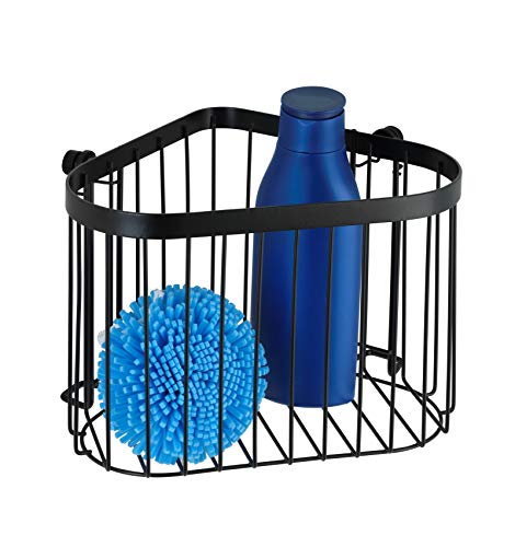 WENKO Eckablage Classic Plus Black - Eckregal, Eckwandablage mit hochwertigem Rostschutz, Stahl, 23.5 x 16.5 x 18.5 cm, Schwarz