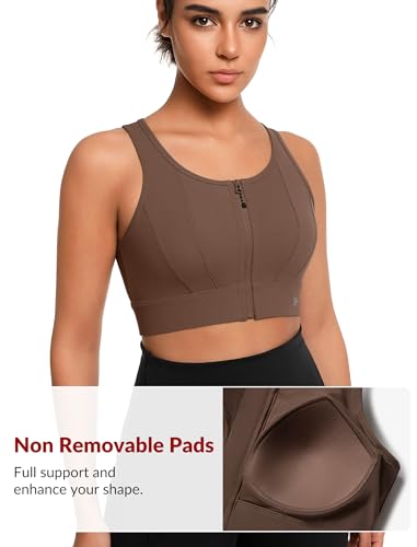 Image of Yvette Front Closure High Impact Sports Bra for Women | Cup Sizes A to DDD Up to 5XL, Sewn in Pads, No Underwire, Breathable Fabric Moisture-Wicking, Easy on and off, Full Coverage