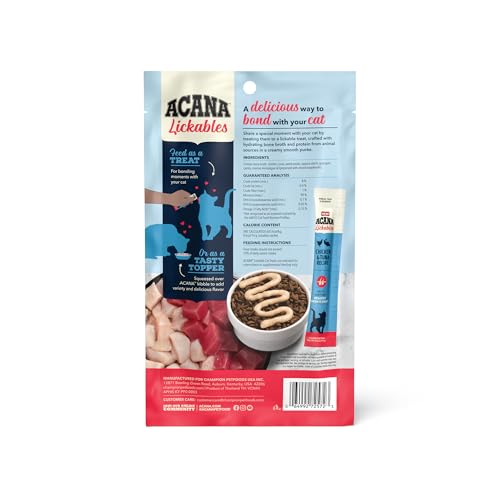 ACANA Lickables Cat Treats Chicken & Tuna Recipe .5oz Tubes (5 Count)