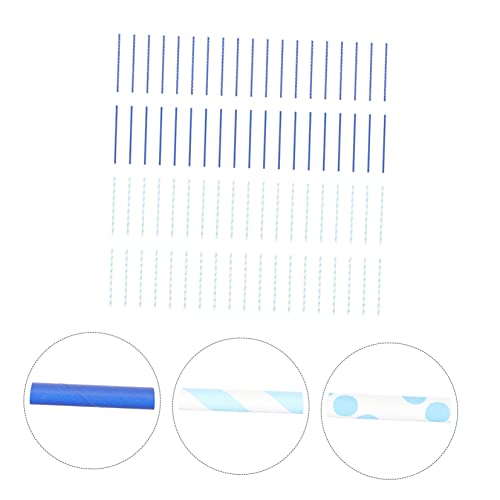 Pitillos desechables de papel azul 200 pcs miniatura 3