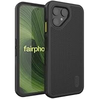 TUDIA DualShield Grip kompatibel mit Fairphone 6 2025 Hülle [MergeGrip] Militärqualität doppellagig stoßfest robust strapazierfähig Schutzhülle fürs Handy – Mattschwarz – Ansicht 1