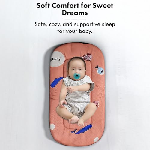 Image of StarAndDaisy 3 in 1 Baby Nest Mosquito net for Sleeping - Newborn, Mosquito net for Baby /Soft and Comfortable Bed, Washable Cotton Design for 0-12 Months Baby (Shark Print)