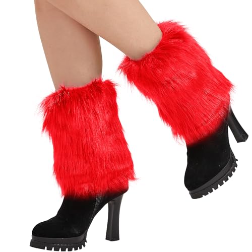 Image of Nanxson Womens Fur Leg Warmer Winter Short Boot Cuffs Covers Sleeves TTW0071