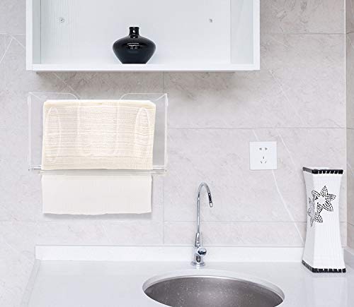 evron Paper Towel Dispenser Countertop Adhesive Tape & Wall Mount Easy Pull-Out Z Fold C Fold Trifold and Multifold Paper Towel Dispenser (1 Pack)