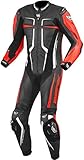  Berik Flumatic Race 1-Teiler Motorrad Lederkombi Schwarz/Rot/Weiß 50