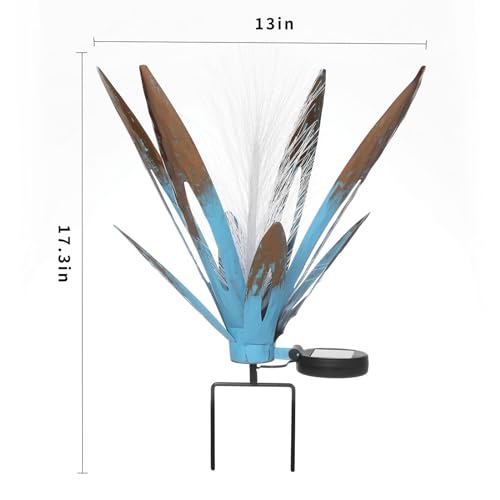 Lampe solaire rustique à couleur variable en aloevera métallique - 4