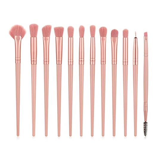 Sminkborstset nya 12 st härliga rosa enhörning ögonborstar set trä eyeliner ögonbryn ögonskugga sminkborstar set kosmetiska skönhetsverktyg