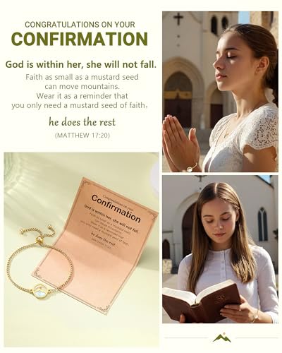 Image of Mustard Seed Bracelet Baptism Confirmation Gifts for Teen Girl Women