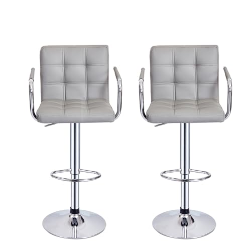 Panana Lot de 2 Tabourets de Bar, Chaises Haut, Hauteur Réglable, Revêtement en PU, Rotatif sur...