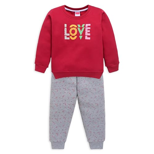Image of LuvLap Baby Girls Full Sleeve Sweatshirt & Pyjama Set