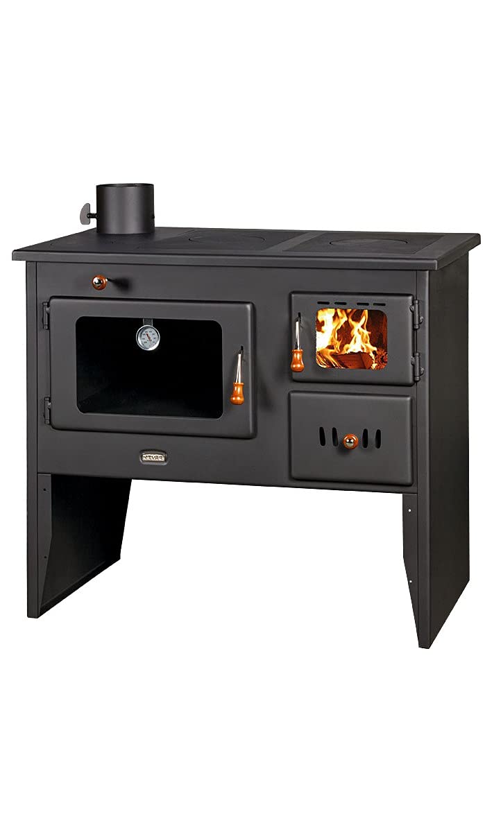 EEK A - Forno da cucina a legna con forno XL Prity 2P41, tubo di fumo sinistro, 15 kw