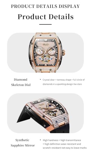 Image of OLEVS Automatic Watches for Women Self Winding Luxury Diamond Ladies Watch | Women's Gold Mechanical Wrist Watch, Date Waterproof, Original Import Dress Gift,Reloj Para Mujer