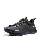 NORTIV 8 Women's Lightweight Hiking Shoes Quick Laces Outdoor Fashion Sneakers Gladiator,Size 8.5,Black/Purple,SNHS239W