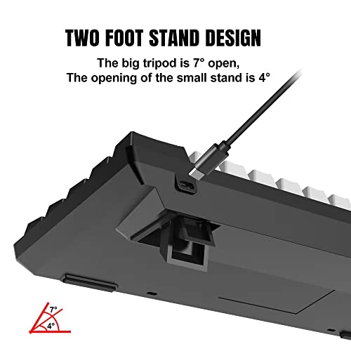 Snpurdiri Wired 60% Mechanical Gaming Keyboard, Blue Switch Full Anti-Ghosting Portable Mini Keyboard, For Windows Laptop Pc Mac - White/Black #TOP5