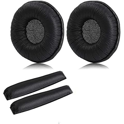 Rhinenet Soft Leather Headphone Ear Pads Cushion Pads For Sennheiser PX100 PX100-II PX200 PX200-II PXC150 PXC200 Headphones Replacement Headband Cover (Black) Cover