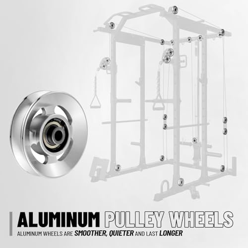 Image of Mikolo Power Cage, Power Rack with Cable Crossover System, 1500LBS Squat Rack with LAT Pull Down System, Workout Cage with Pulley System for Fitness Home Gym