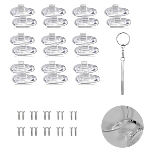 Lot de 10 paires de plaquettes de nez en silicone transparent,coussinets antidérapants à insérer pour lunettes et lunettes de soleil,accessoires de...