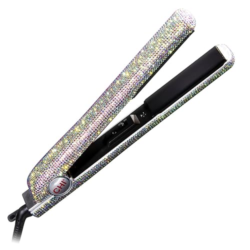 CHI The Sparkler Lava Ceramic Flat Iron, Sonderedition, Haarglätter für ein gleichmäßiges & glattes Finish, 11-Fuß-Kabel für Komfort, 1" Eisen, Silber