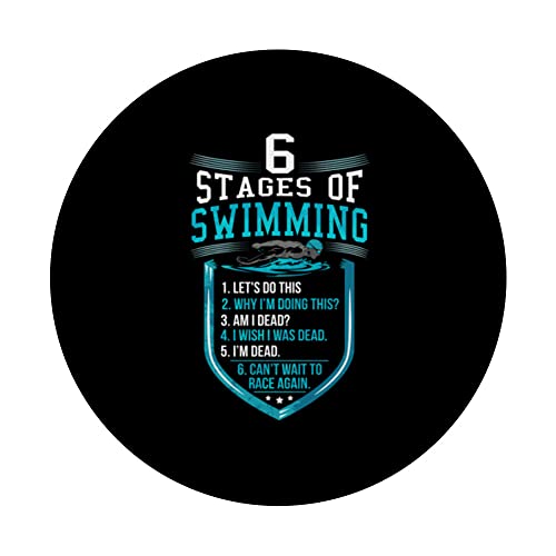 Gifts For Swimmers Swim Team Gifts Funny Swimming Funny Swim PopSockets Swappable PopGrip, Black - Image 3
