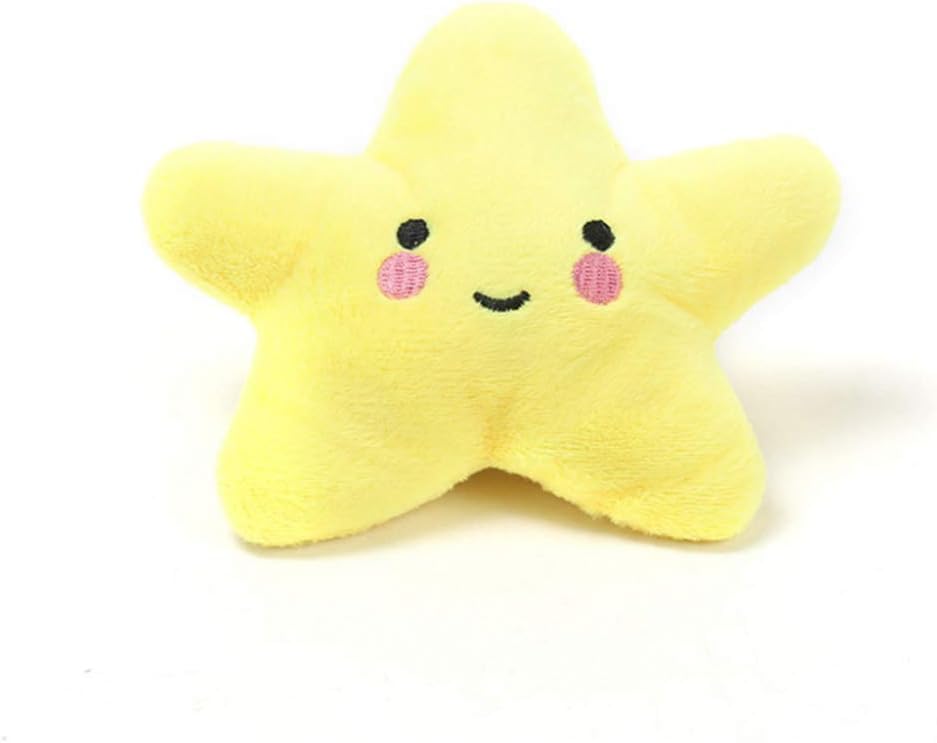 Cldaisy 1Pc Yellow Star Plush Dog Toy Small Medium Dog Puppy Squeaky Bite Playing Starfish Toy Squeak Toys