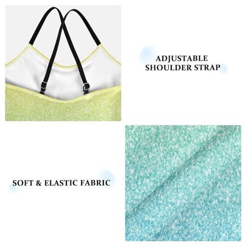 Glitter Girls One Piece Swimsuits Blue Yellow Gradient Sport Halter Swimwear Beach Bathing Suit 5-6T3