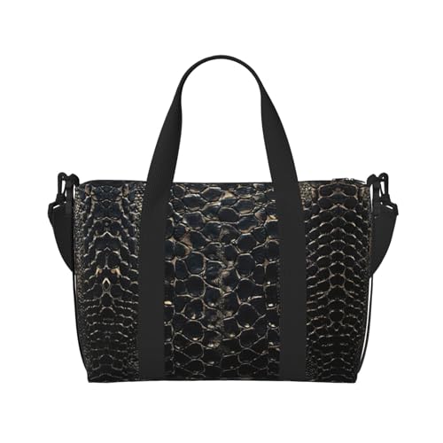Snake Skin Zippered Tote Bags For Women,Duffle Bag For Men,Spacious Travel Bag For Weekend Getaways2