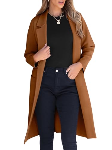 Image of ANRABESS Womens Cardigan Sweater 2026 Fall Outfits Knitted Lapel Long Coats Coatigans