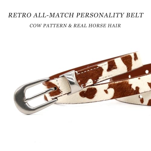 Women Skinny Waist Belt Cow Pattern Thin Leather Belt for Women Jeans Dress Fashion Ladies Belt2