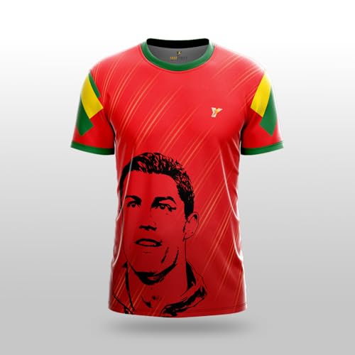 Image of YOURJERSEY RonaldoFan Club Football Jersey | Custom Jersey with Name & Number | Personalized Football Jersey for Men, Women & Kids | Premium Portugall Soccer Shirt | Sizes 2Y-4XL