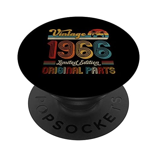 Palmera de cumpleaños personalizada 1966 Retro Sunset PopSockets PopGrip Intercambiable