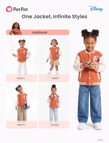 Image of Disney Kids Fleece Bomber Jacket, Varsity Outerwear with Pockets, 2-10Y