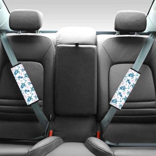 Image of AFPANQZ Turtle Starfish Print Seat Belt Pads Covers Universal Fit for Truck Vans Sedans SUVs Safety Seatbelt Pad Cushion Comfortable Driving Car Seats Accessories