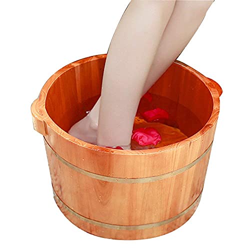 Balde de madera natural para baño de pies