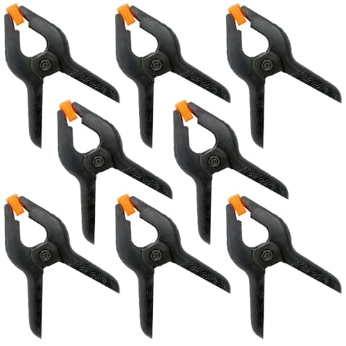 8 Pack 6 Inch Plastic Spring Clamps Big Heavy Duty Clips Large Spring Clamps for Backdrop Stand Crafts Photography Woodworking Home Projects Banner Balloon Arch Clamp with Flexible Pads