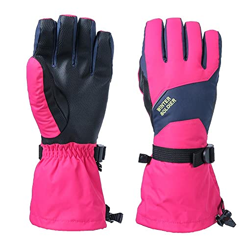Gants d'hiver imperméables coupe-vent et tactiles couleur violet red