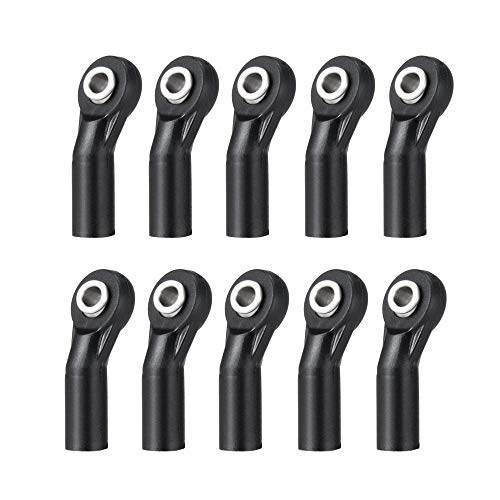 RC-CN 10Pcs M3 Plastic Bent Rod Ends,Black M3 Crawler Width Balls Ends for Axial D90 SCX10 RC Car...