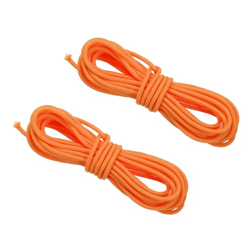 PATIKIL Archery D Loop Rope 10 FT, 2 Pack Bow String Release Nock Wire Nocking Loop Buckle Ring for Compound Bowstring, Orange
