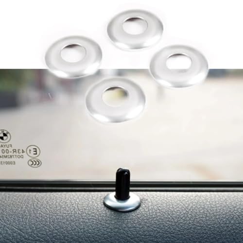 CYCDIY Silver Aluminum Alloy Car Door Lock Knob Pin Trim Cover Grommet Ferrule Decal Compatible with BMW 3 Series F30 F31 320 328 335