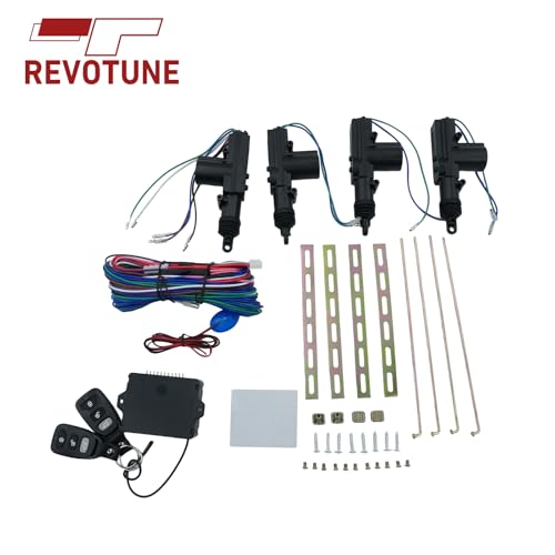 REVOTUNE Universal 4PCS Car Power Door Lock Actuator Kit with 2 Remote Controls 12V Keyless Entry System for Central Locking Conversion - Black - Thumbnail 7