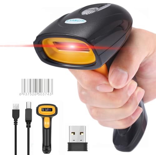 Herbal Plus, NEWYOUTH Escáner de Código de Barras 1D, 2.4G Lector Código de Barras Láser Multifuncional Inalámbrico y USB 2.0 con Cable 2 En 1, Compatible con...