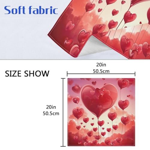 Servilletas de Tela YETTASBIN Corazón Día de San Valentín 6 Unidades miniatura 7