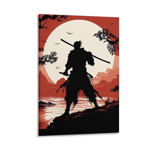 Toile murale samouraï de qualité supérieure décoration murale haut de gamme salon