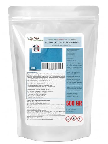 500 gr Kupfersulfat-Pentahydrat Cu 25% Reinheit 98% wasserlöslich für Düngemittelanwendung und wissenschaftliche Experimente