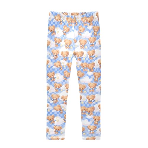 senya Girls Printed Leggings Yoga Pants Animal Bear Stars Pattern for Kids in 4t to 10 Years, 4T