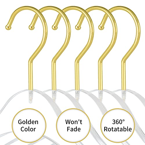 15 Pack Acrylic Hangers Clear And Gold Hangers Premium Quality Clear Acrylic Clothes Hangers Clothing Standard Hangers #TOP5